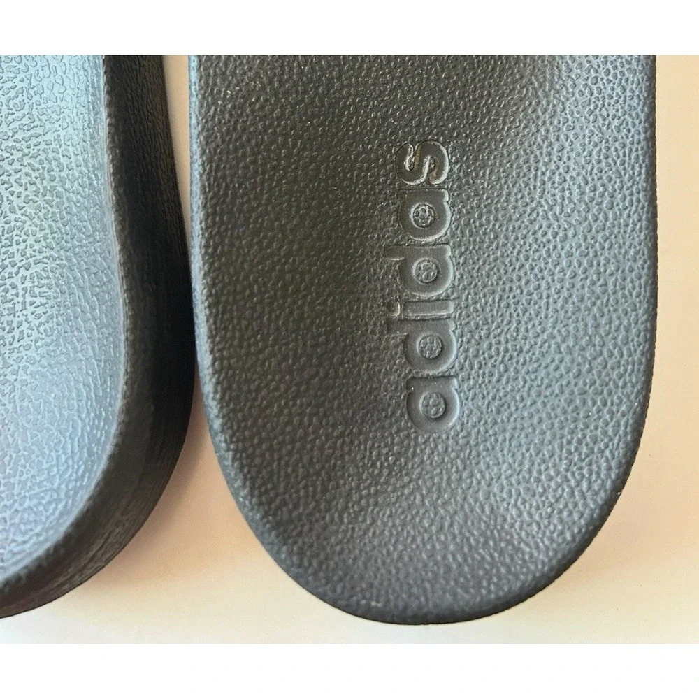 Adidas Adilette Shower Slides‎ Mens 10 Black White 3 Stripe Sandals GZ3772